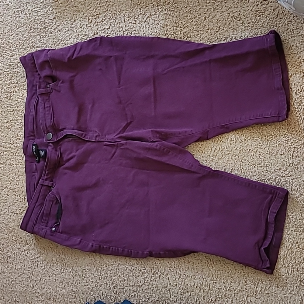 Purple Denim Pedal Pushers